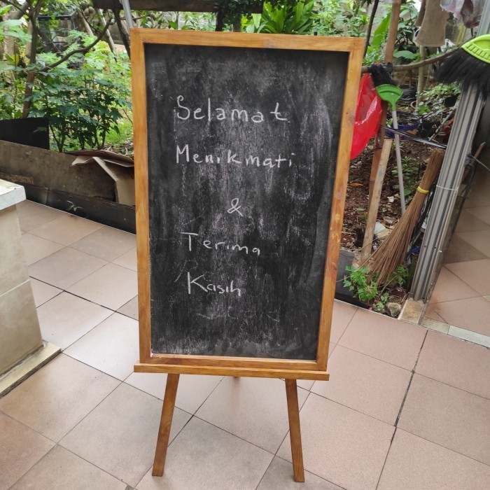 

Ready Papan Tulis Kapur Menu Kafe Blackboard Ukuran 60 x 90 termasuk stand