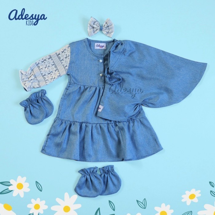 Baju Muslim Gamis Bayi Perempuan Newborn, Gamis Aziza