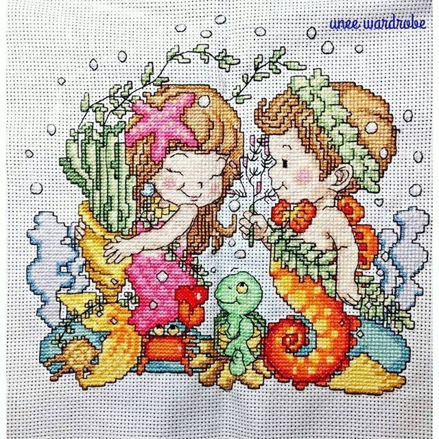 Cross stitch Handmade sudah jadi Tanpa Frame