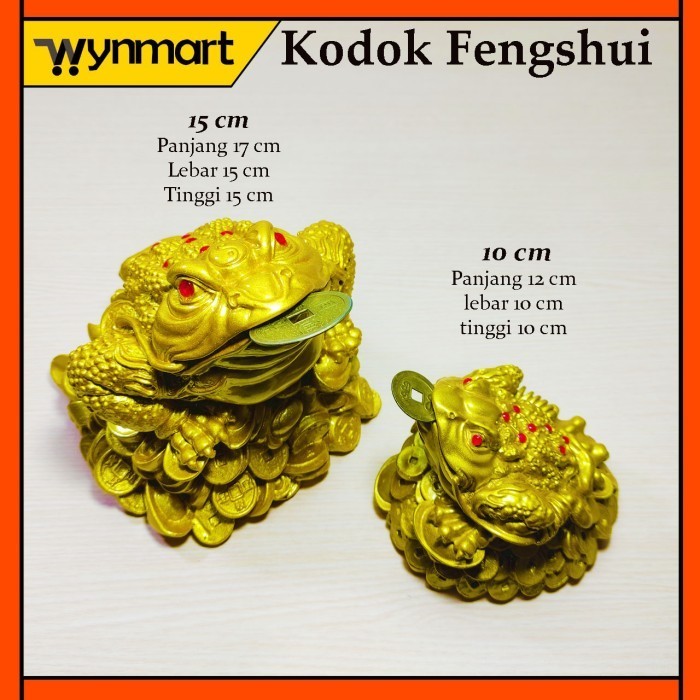 Kodok Fengshui / Pajangan Kodok Kuningan Fengshui 3 Kaki 10 Cm