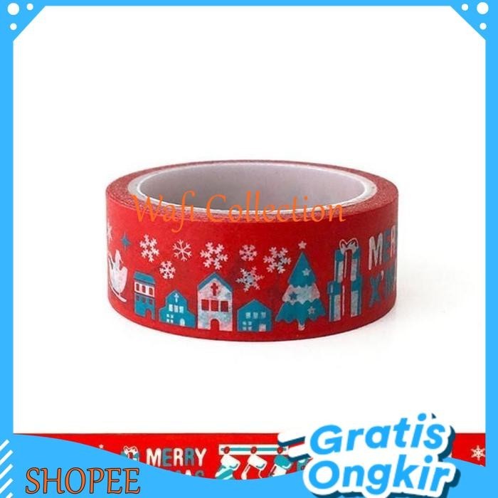 

ISOLASI CHRISTMAS SELOTIP WASHI TAPE NATAL FANCY 1,5 CM PER ROL +- 5M PRODUK TERBAIK
