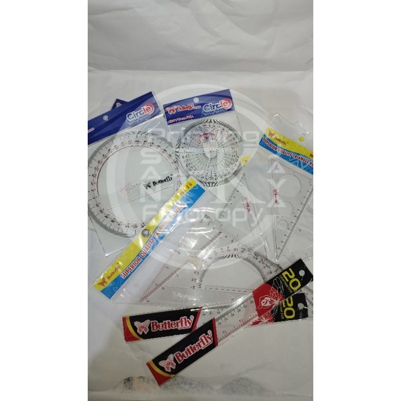 

Penggaris, Busur derajat, Segitiga Pola Plastik Butterfly