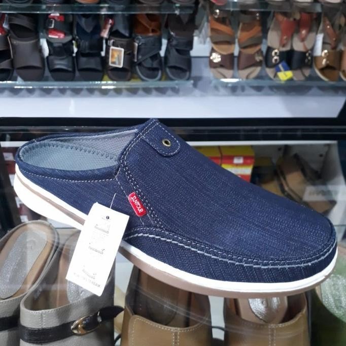 sepatu sandal slop pria suntour original bahan levis/kanvas 39/43