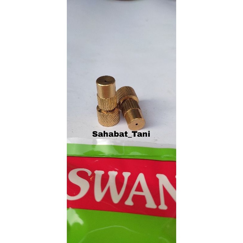 NOZEL SPRAYER LUBANG 1 JANTUNG KUNINGAN SWAN ORIGINAL
