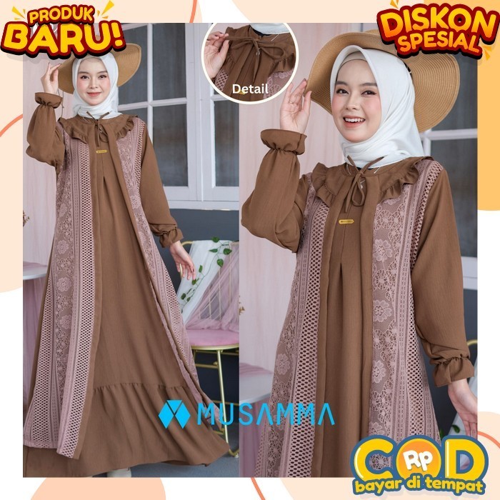 Gamis Wanita Terbaru2024 Viral Games Dewasa 2024 Pakaian Syari Set Gamiis Long Tunik Keki Aghnia Max