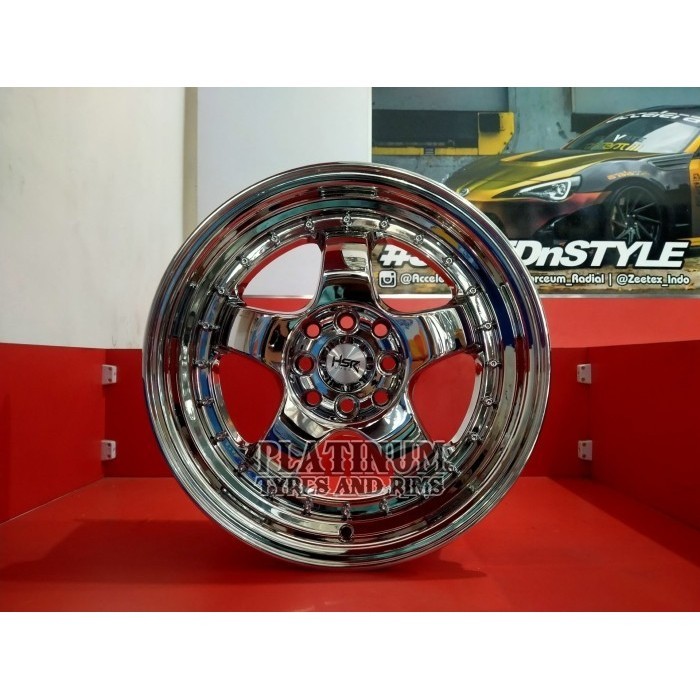 BARU Jual Velg R16 Racing Chrome HSR Brisket Ring 16 Lubang 4 Baru