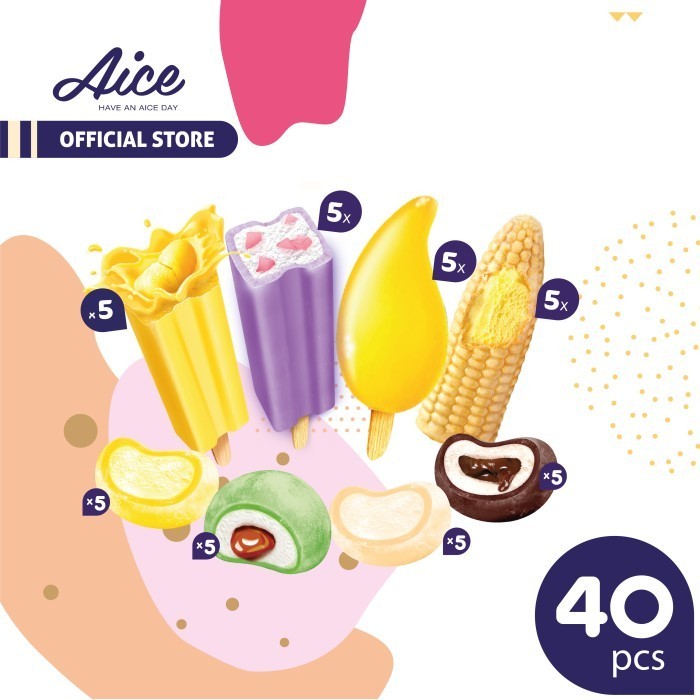 

Aice Ice Cream Paket Special Acara Kantor Es Krim Eskrim 40 pcs