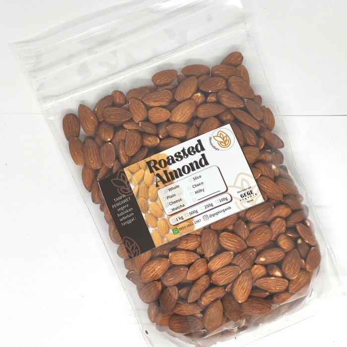 

500gr Kacang Almond Panggang Oven Roasted Kupas Tanpa Kulit Original