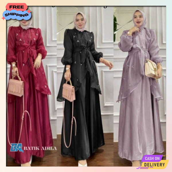 Baru2024 Pakaian Muslim 2024 Lebaran Terbaru Gemis Viral Dres Muslimah Kondangan Simple Gamies Simpe