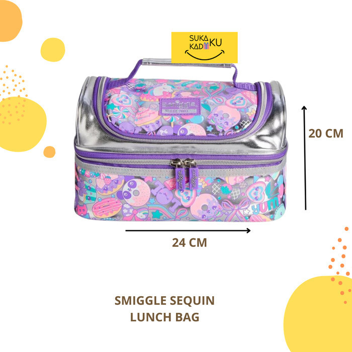 Smiggle Lunchbag Sling Tas Bekal Kotak Makan Anak Bola Minecraft