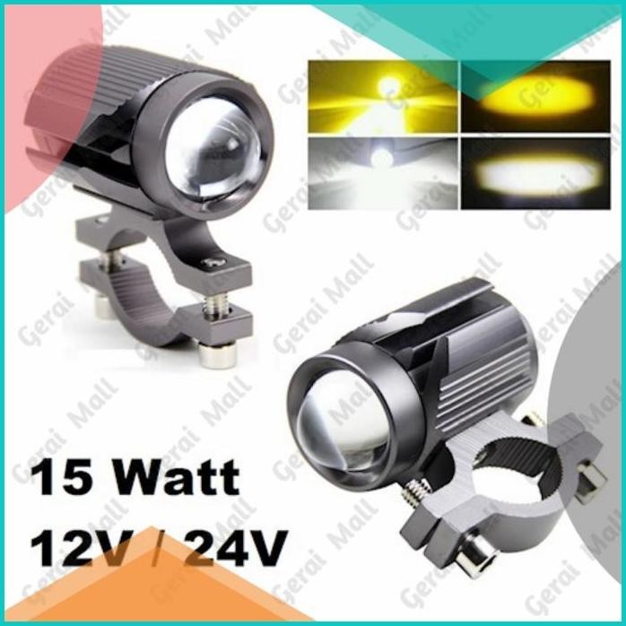 Lampu Tembak Sorot Laser Gun LED D2 Stang Motor Mobil 2 Warna 16novz3