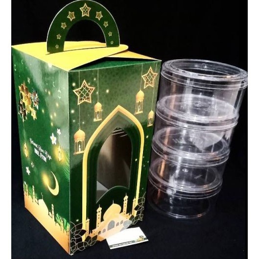 Box Dus Toples 500 gram isi 4 Packaging Hampers Toples Lebaran Kue Ker