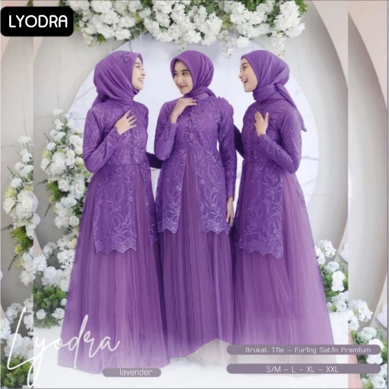 (NEW 2024) LYODRA - Baju Gamis Full Brukat Brokat Tile Tille Tulle Satin Maxmara  Premium Remaja Wan