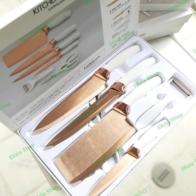 Barang Terlaris Promo Kitchenware Lock N Lock Rose Gold Knife Set 6In1 Tirtanirmala2024