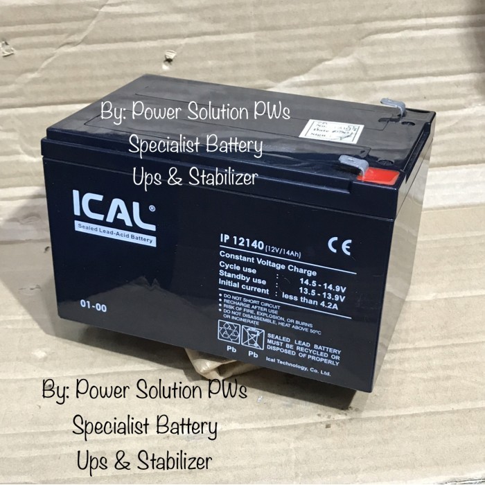 Terlaris Ical Ip12140 ( 12V 14Ah ) Accu Aki Baterai Kering Ups Ical 12V 14Ah