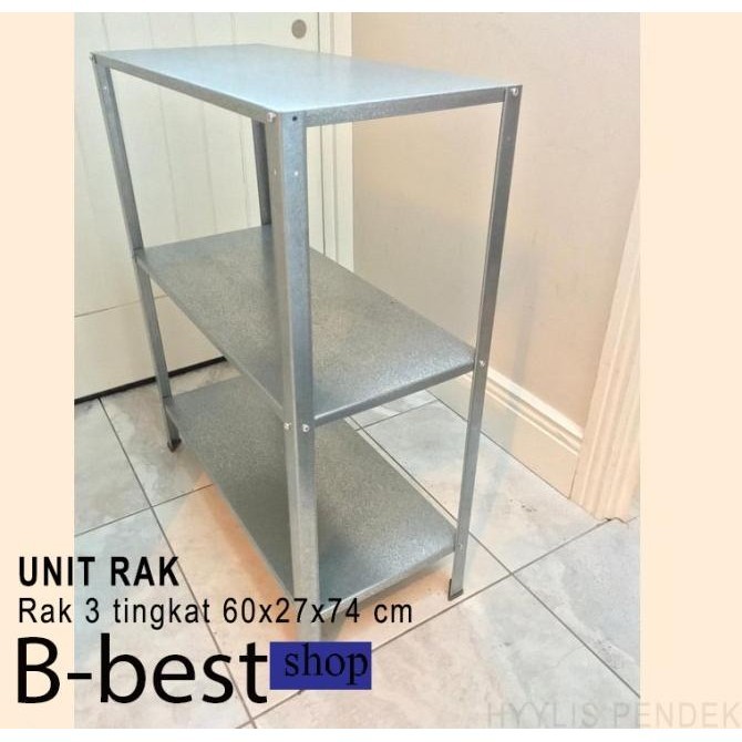 RAK SERBAGUNA 3 TINGKAT / rak pendek baja stainless rak tiga susun