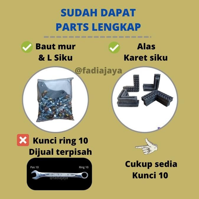 Rak Meja Besi Siku Lubang 3 Susun Tingkat Portable Serbaguna