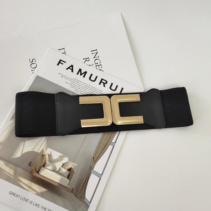 Ikat Pinggang Wanita Korea Belt Lebar Sabuk Fashion Buckle Gold "Cc"