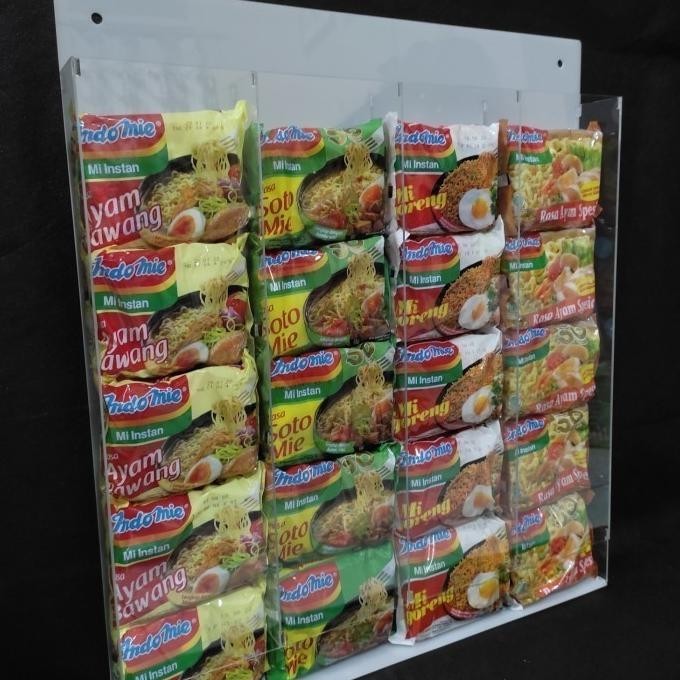 rak indomie akrilik / display indomie