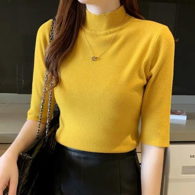 Baju Atasan Wanita Korea Style Rajut Import- Jerica Knit Turtle Import