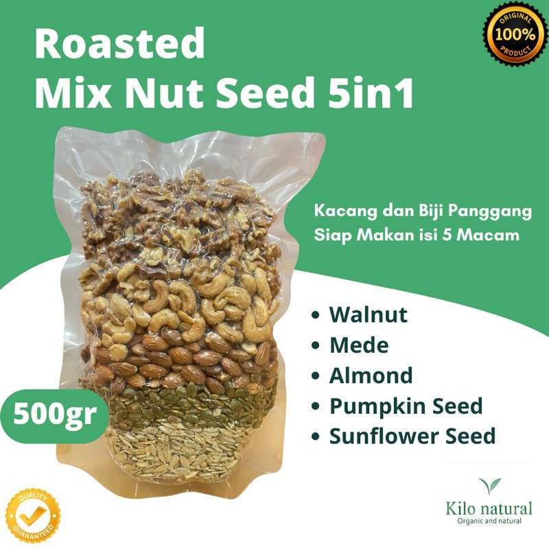 

500Gr X Nut Seed Roasted 5In1 - 500Gr / Kacang Biji Panggang 5 Macam 500Gr