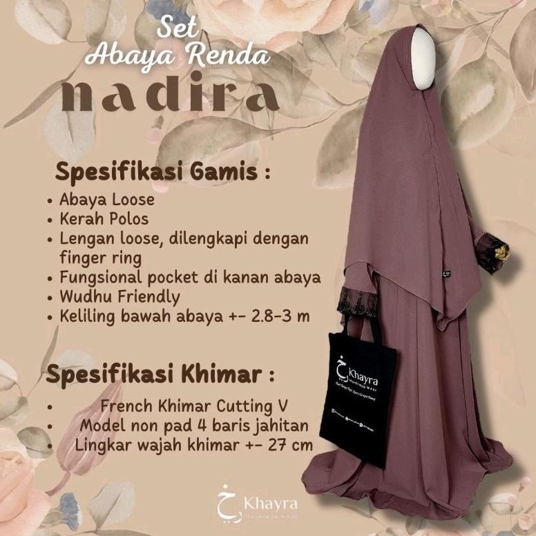 SET ABAYA NADIRA RENDA TILE  BY KHAYRA MUSLIMAH