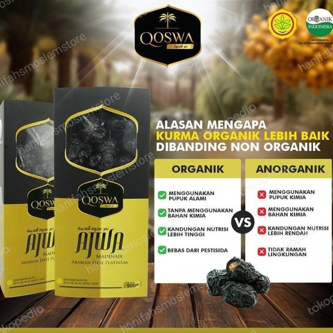 

Kurma Ajwa Ajawat Premium 500Gr Organik Madinah 500 Gram Organic