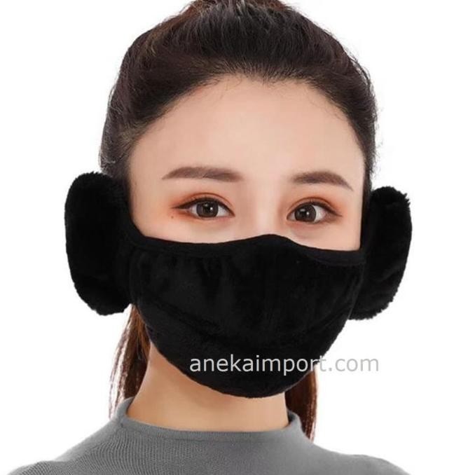 Masker Musim Dingin 2In1 Earmuff, Masker Winter Ear Muff Musim Dingin