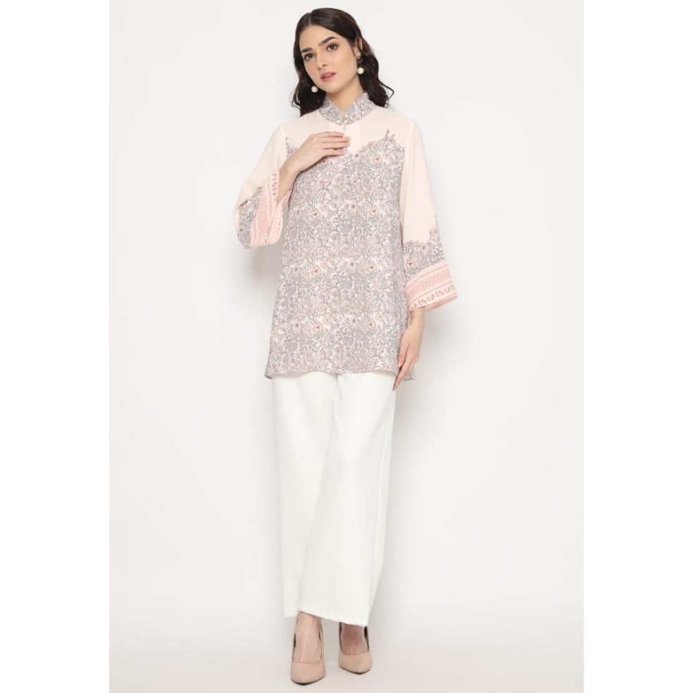 Blouse Salem Wanita Motif Bunga Arlette By Brilliant Girl