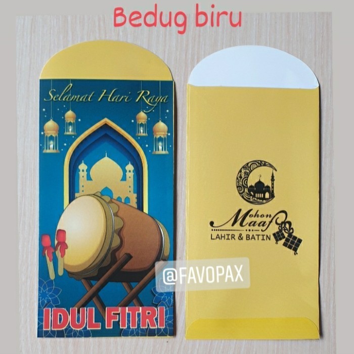 

Limited AMPLOP UANG THR IDUL FITRI lebaran ukuran panjang isi 10 lembar - bedug biru Baru!