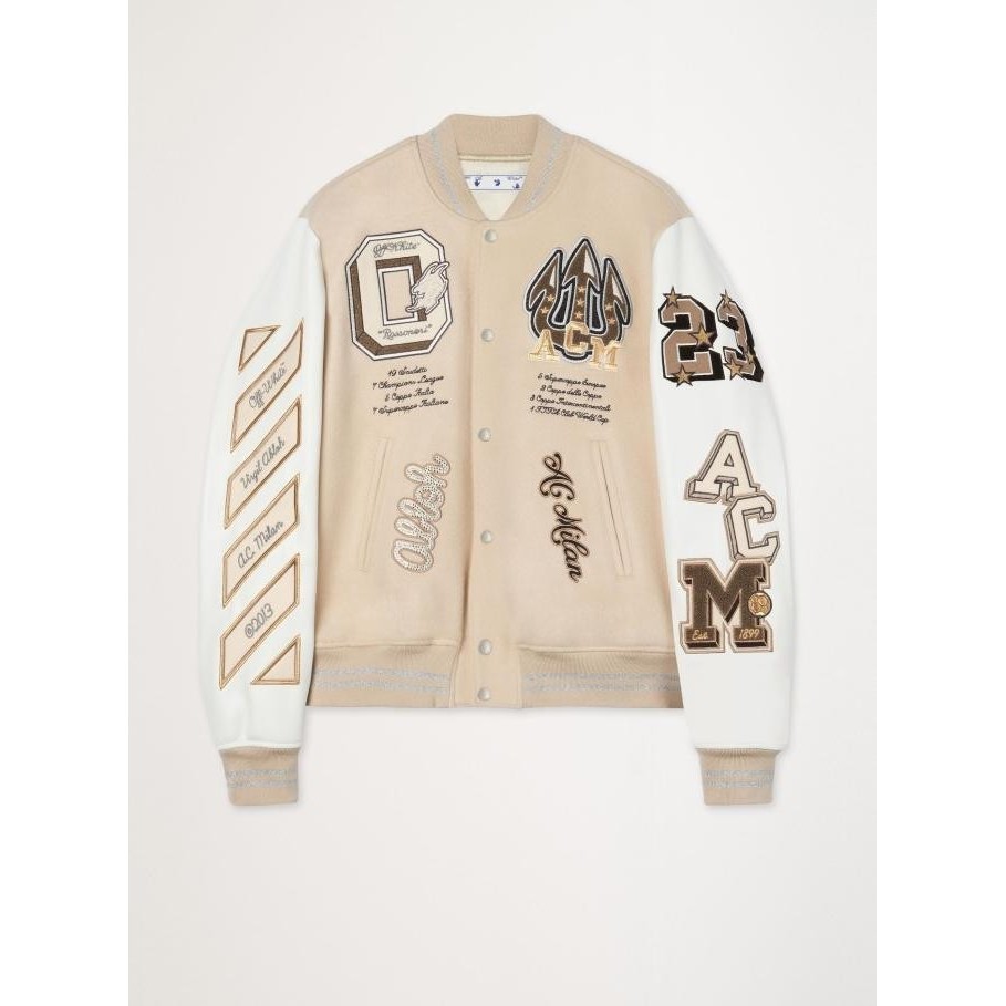 OFF WHITE VIRGIL ABLOH X AC MILAN VARSITY JACKET