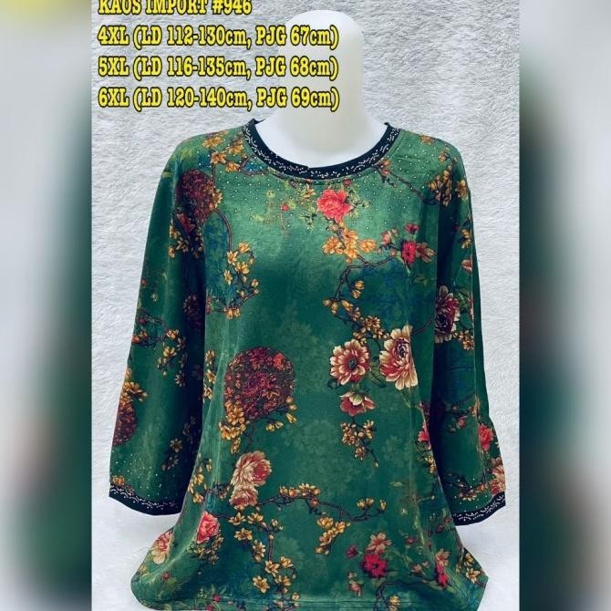Blouse Import Orang Tua Jumbo/Baju Atasan Ibu-Ibu Jumbo #947