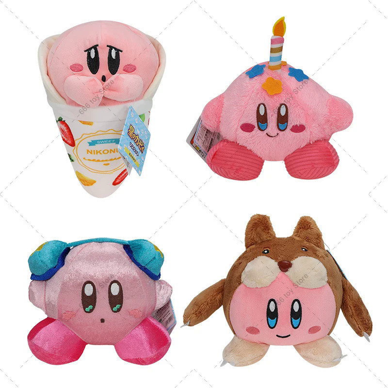 14-22Cm Baru Kawaii Anime Bintang Kirby Crepes Lilin Earphone Marmot Kirby Boneka Peluche Mewah Main