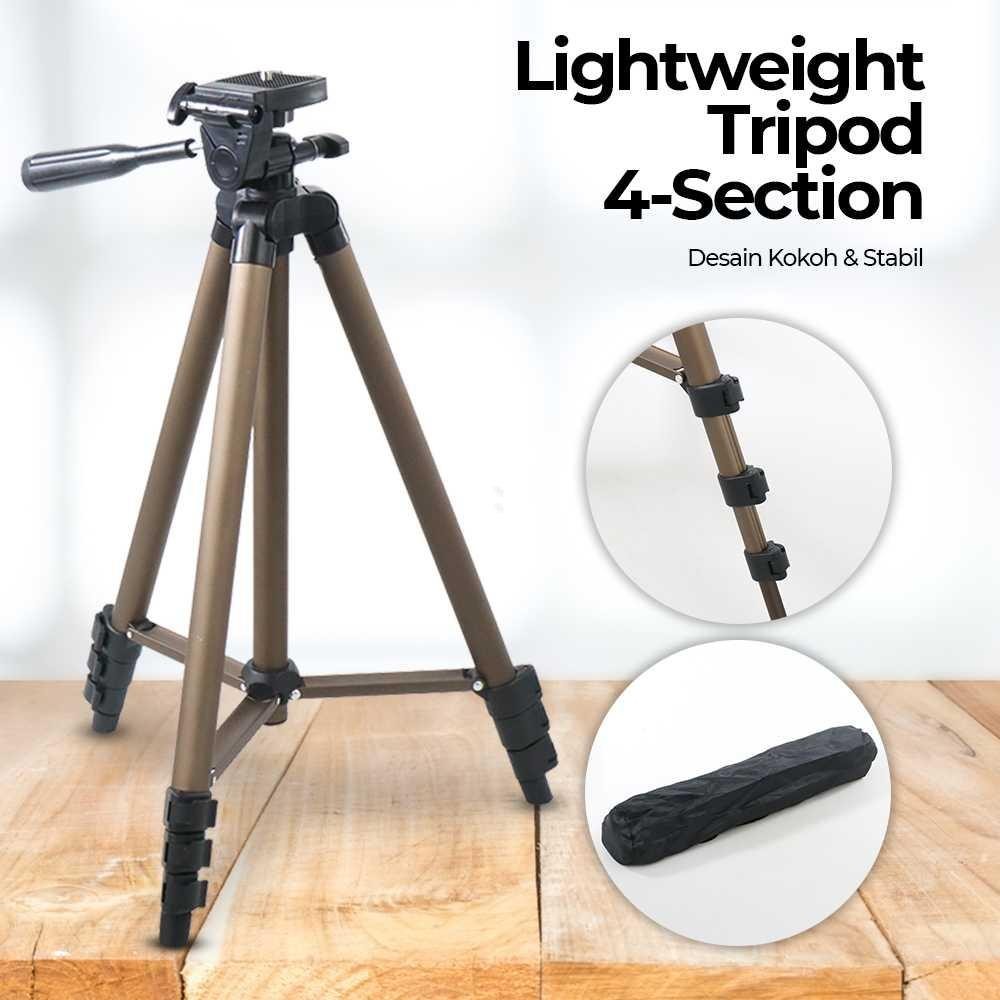 Tripod Kamera 4 Section Lightweight Anti Slip 1.2M WT3130 Tripod Konten Kreator Vlog Gimbal Stabiliz