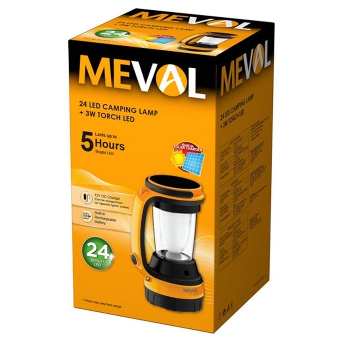 Meval 24 LED Camping Emergency Lamp + 3W Senter + Panel Surya MC3-24A