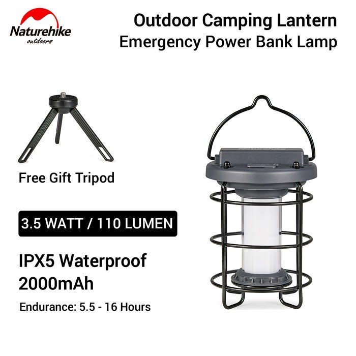 LAMPU TENDA CAMPING NATUREHIKE CNH22DQ008 OUTDOOR TENT LIGHT USB LED