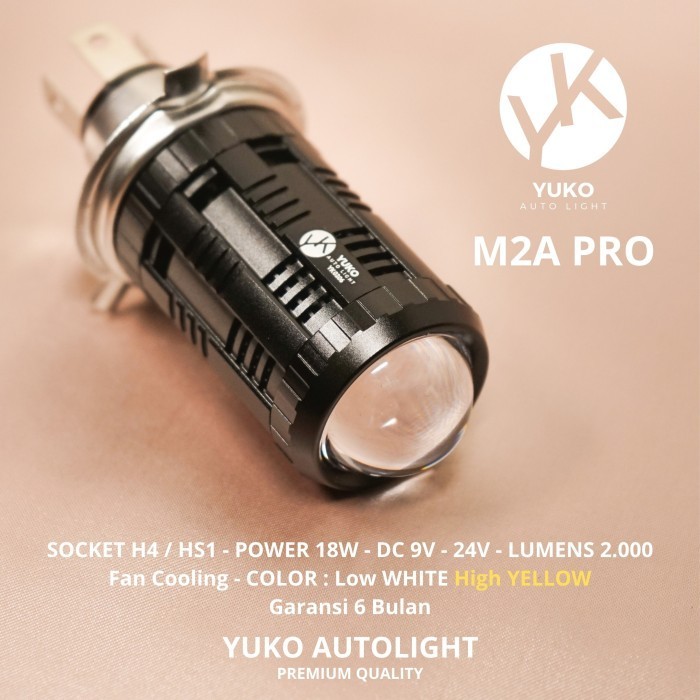 Baru YUKO AUTOLIGHT M2A M2 PRO H4 Lampu LED Motor dan Mobil Mini Biled