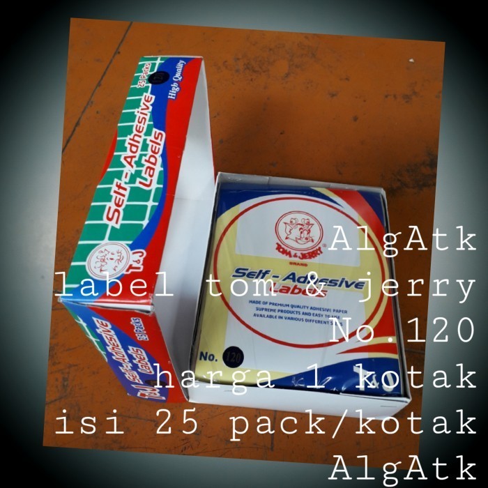 

label tom & jerry no 120 harga untuk 1 kotak isi 25 pack