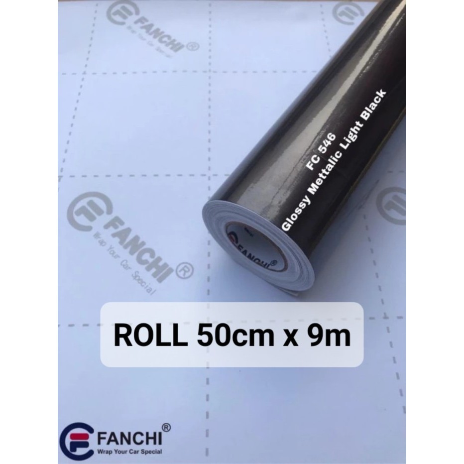

ROLL Sticker Fanchi FC546 Candy Glossy Mettalic Light Black 50cm ROLL