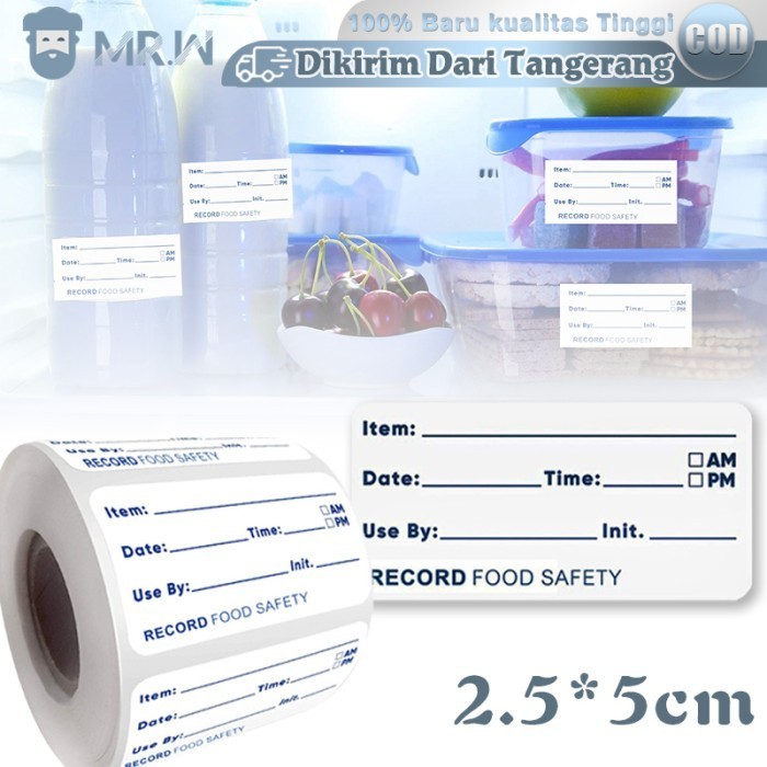 

Stiker Expired Date 500pcs Food Label Stiker Label Produk Label Stiker