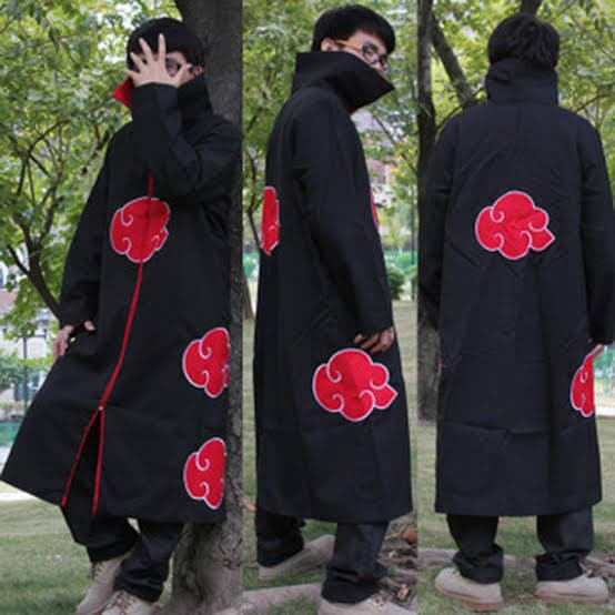 Kostum Cosplay Jubah Akatsuki Naruto Itachi [Ct Akatsuki Polyester]