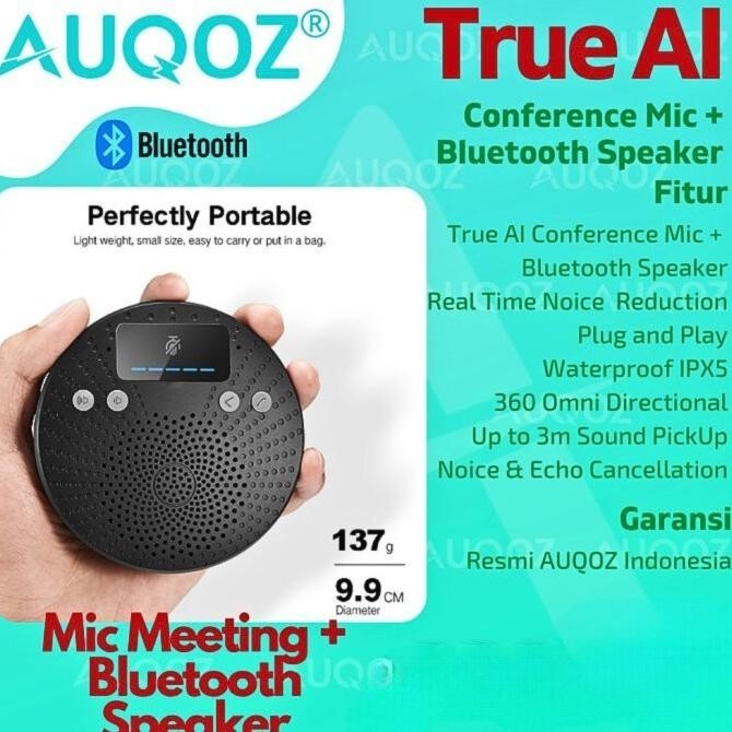 AUQOZ True AI Bluetooth Speaker - Conference Mic Meeting
