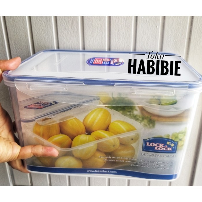 NEW SERIES LOCK N LOCK FOOD CONTAINER KOTAK MAKANAN TOPLES KUE PLASTIK 4.5 LITER QUALITY ORIGINAL