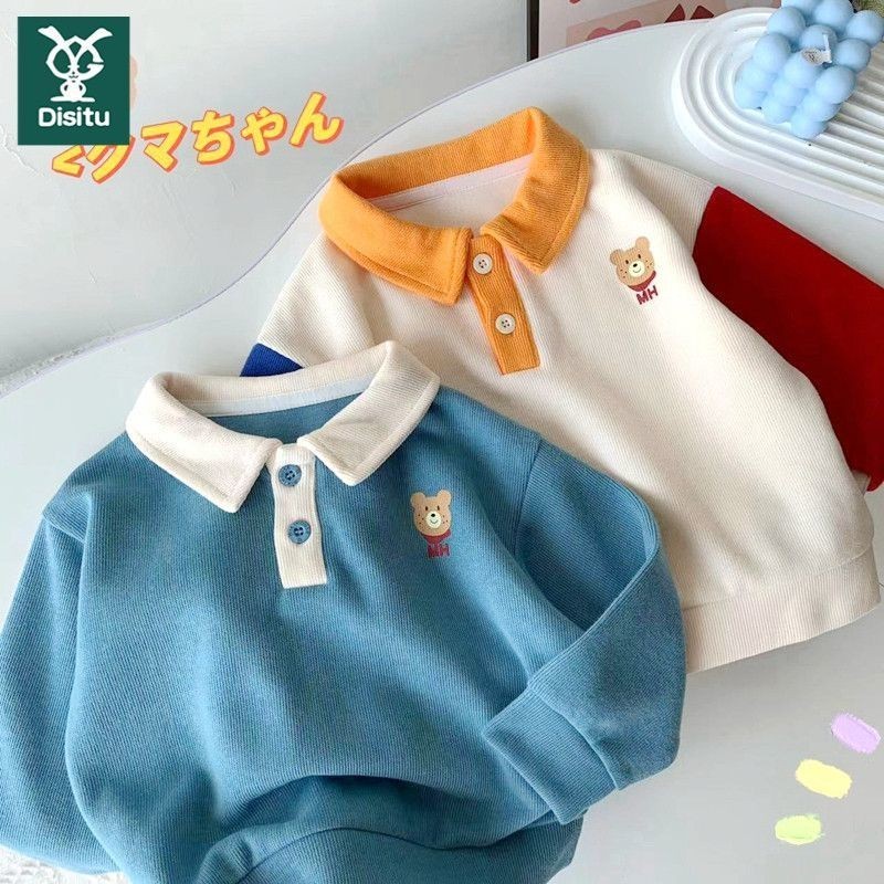 Children's New Western Style Peter Pan Collar Printed SweaterPoloShirt