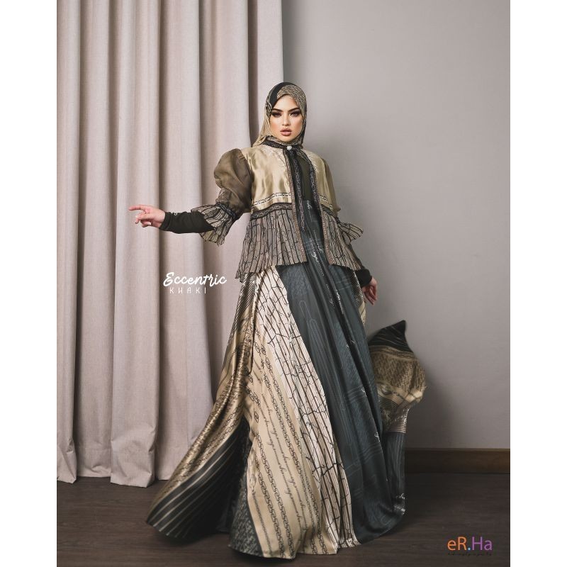 [ER.HA SYARI] GAMIS SYARI TERBARU / DRESS SET PRINTING " ECCENTRIC SET " BY ER.HA