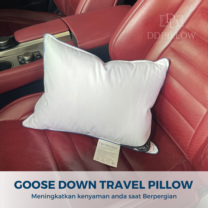 DDPillow Bantal Travel Bulu Angsa Asli Travel Pillow Lumbar Pillow
