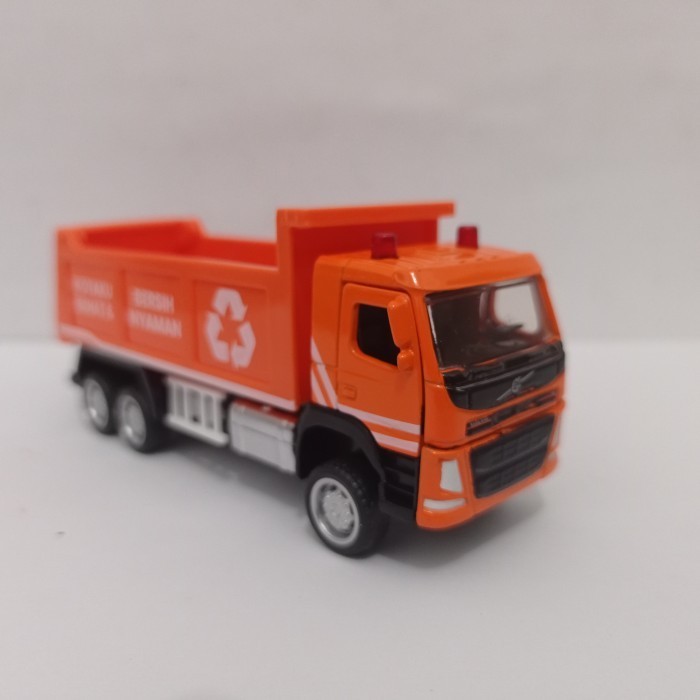 Diecast truk Volvo FM Garbage dump truck mobil mainan
