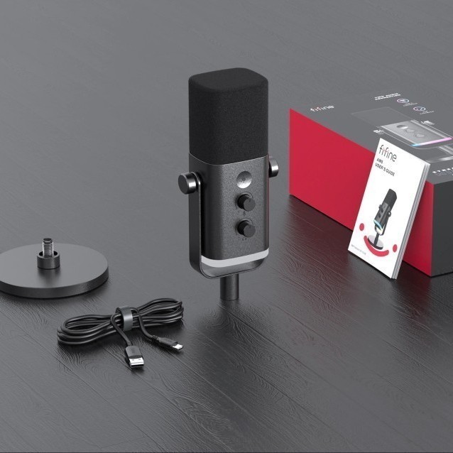 C Fifine Ampligame Am8 Usb Xlr Dynac Crophone Streang Gang