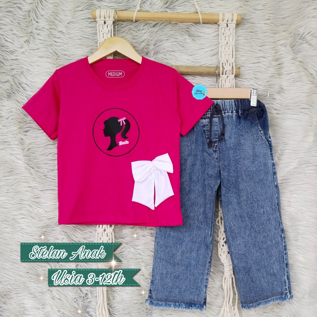 Baju Setelan Anak Perempuan 2024 10 6 Tahun 12 4 Baju Muslim 1Set Bju 2In1 Ank Lebaran Pakaian Ngaji