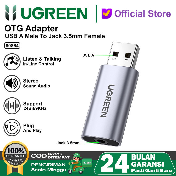 Ugreen Sound Card External Usb 2.0 Stereo Ugreen Usb Soundcard 80864